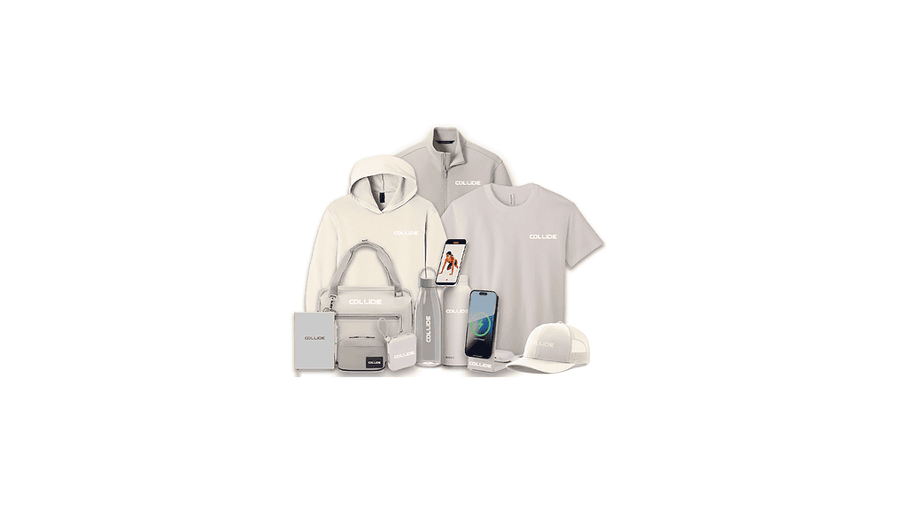 Modern branded merchandise collection featuring apparel, tech accessories, and promotional items for strategic marketing campaigns.
